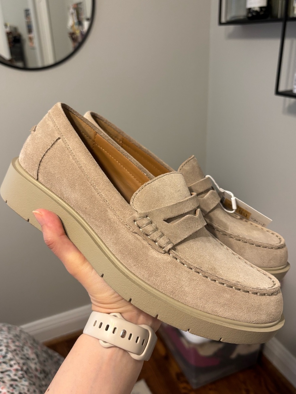 Beige Geox Chunky Loafers